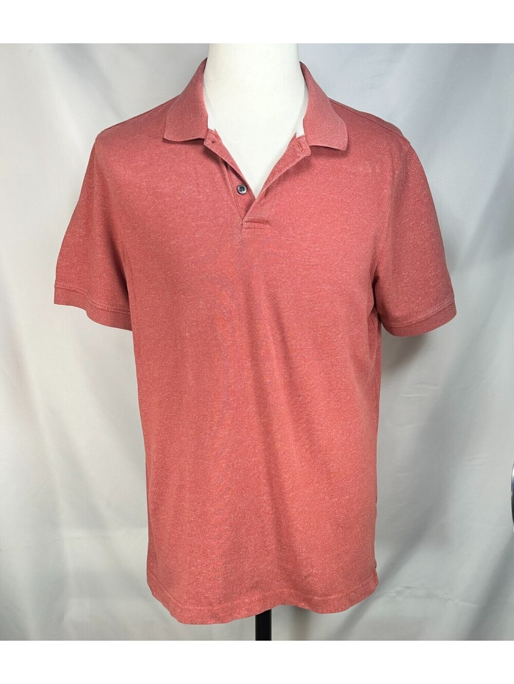 Banana Republic 1/4 Button 100% Cotton Polo Shirt Gray Men L